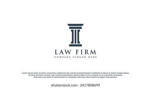 Lawyer logo with creative element style Premium Vector. Law firm Attorney And Law logo design vector Illustration.