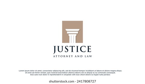Lawyer logo with creative element style Premium Vector. Law firm Attorney And Law logo design vector Illustration.