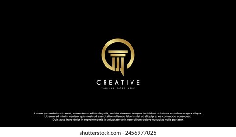 Lawyer logo with creative element style Premium Vector. Law firm Attorney And Law logo design vector Illustration.