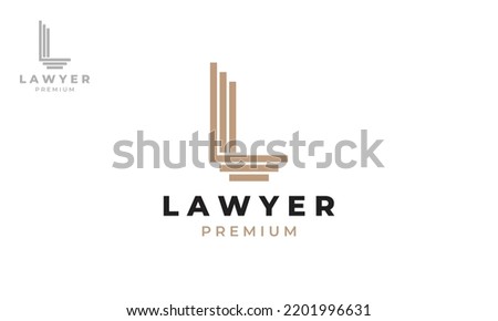 Lawyer Logo Design , Combination Pillar With Letter L, Template Vector