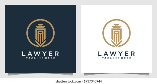 Lawyer logo design with creative circle concept