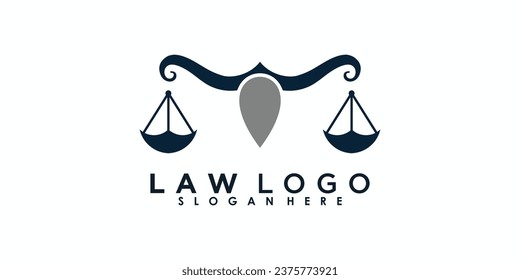 lawyer logo design with creative concept premium vector