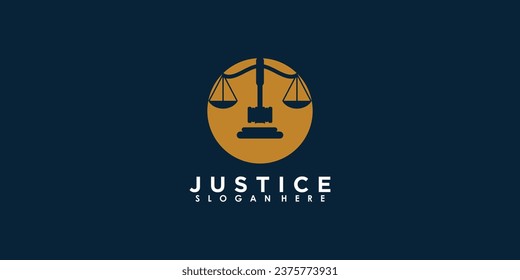 diseño de logotipo de abogado con concepto creativo vector premium