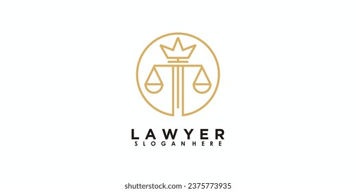 lawyer logo design with creative concept premium vector