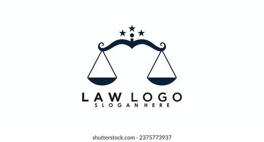 lawyer logo design with creative concept premium vector