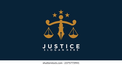 lawyer logo design with creative concept premium vector