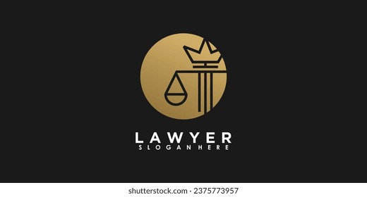 diseño de logotipo de abogado con concepto creativo vector premium