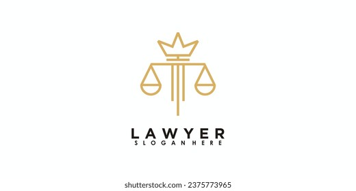 lawyer logo design with creative concept premium vector