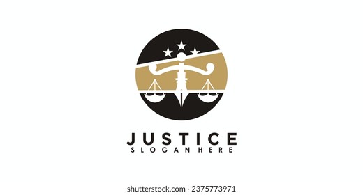 lawyer logo design with creative concept premium vector