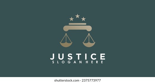 lawyer logo design with creative concept premium vector