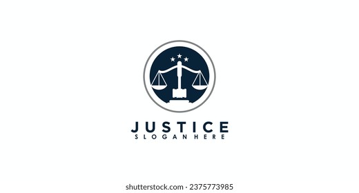 lawyer logo design with creative concept premium vector