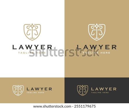 Lawyer logo design with creative concept. Law Firm