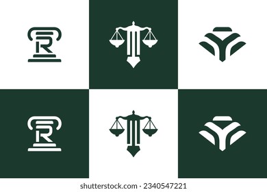Colección de elementos de diseño del logotipo del abogado para su empresa