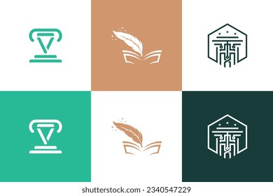 Colección de elementos de diseño del logotipo del abogado para su empresa