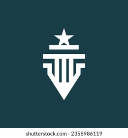 Icono de diseño del logo del abogado con concepto moderno creativo