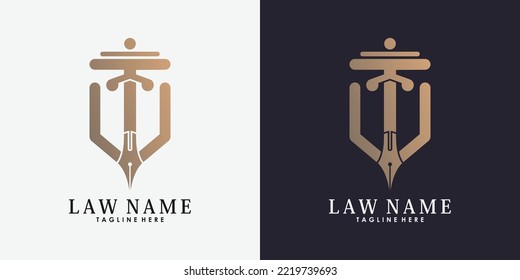 lawyer logo design with letter t creative concept premium vector