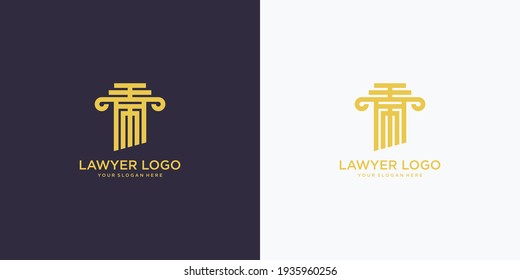 Lawyer logo design template with creative concept