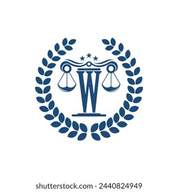 Lawyer logo design vector with premium concept letter