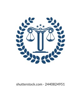 Lawyer logo design vector with premium concept letter