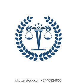 Lawyer logo design vector with premium concept letter