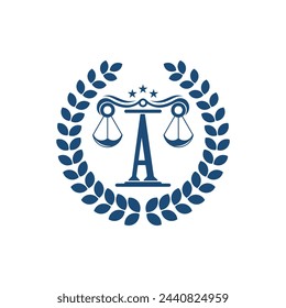 Lawyer logo design vector with premium concept letter