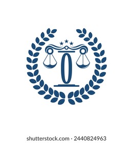 Vector de diseño de logotipo de abogado con carta de concepto premium