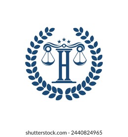 Lawyer logo design vector with premium concept letter