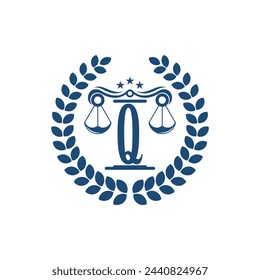 Lawyer logo design vector with premium concept letter