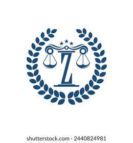 Vector de diseño de logotipo de abogado con carta de concepto premium