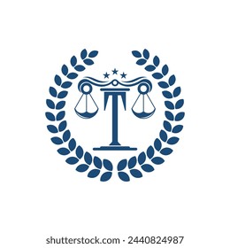 Lawyer logo design vector with premium concept letter