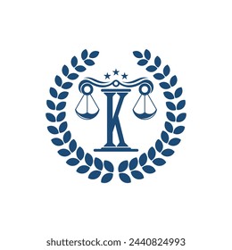 Vector de diseño de logotipo de abogado con carta de concepto premium