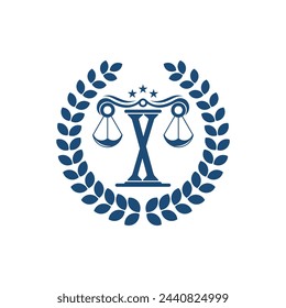 Lawyer logo design vector with premium concept letter