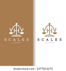Lawyer Logo, Law Court Simple Design, Legal Scales Template Illustration Vector