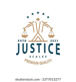 Lawyer Logo, Law Court Simple Design, Legal Scales Template Illustration Vector
