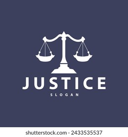 Lawyer Logo, Law Court Simple Design, Legal Scales Template Illustration Vector