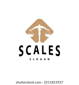 Lawyer Logo, Law Court Simple Design, Legal Scales Template Illustration Vector