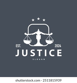 Logotipo do advogado, Design simples do tribunal, Escalas legais Vetor de ilustração de modelo