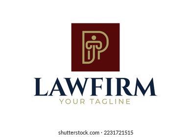 lawyer logo, law  firm logo design, letter p law logo