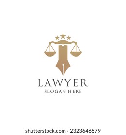 Lawyer logo vector with creative unique idea