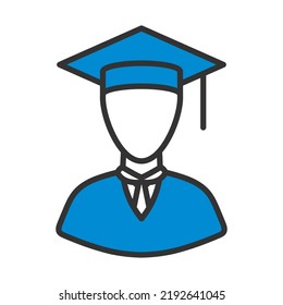 Lawyer Man Icon. Editable Bold Outline With Color Fill Design. Vector Illustration.