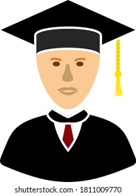 Lawyer Man Icon. Flat Color Design. Vector Illustration.