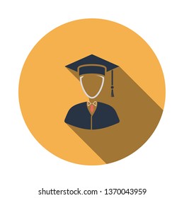 Icono del abogado. Círculo De Diseño Plano Con Sombra Larga. Ilustración vectorial.