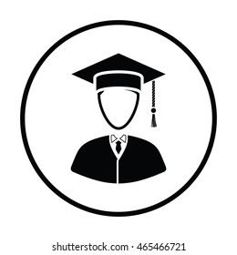 Lawyer man icon. Thin circle design. Vector illustration.