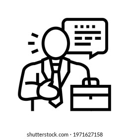 lawyer man line icon vector. lawyer man sign. isolated contour symbol black illustration