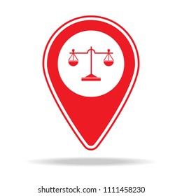 lawyer map pin icon. Element of warning navigation pin icon for mobile concept and web apps. Detailed lawyer map pin icon can be used for web and mobile on white background