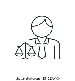 lawyer - minimal line web icon. simple vector illustration. concept for infographic, website or app.