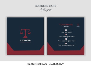 Lawyer professional business card design template