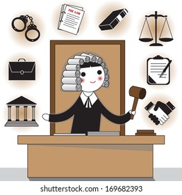 Lawyer set illustration