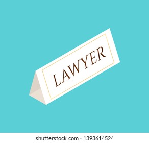 lawyer sign. Sign board with text lawyer. Vector illustration