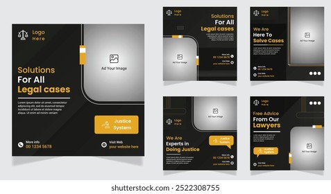 Lawyer social media post, law banner template design.